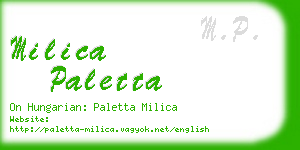 milica paletta business card